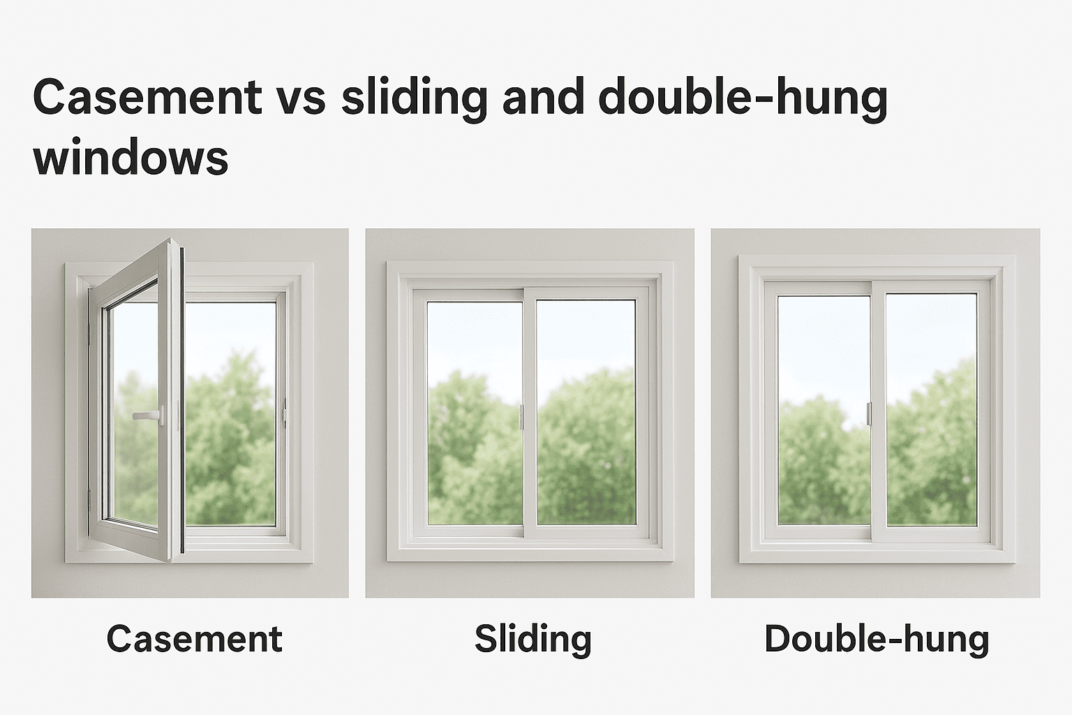 Casement vs sliding and double-hung windows